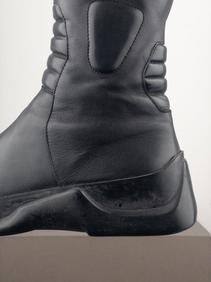 Prada AW99 Mid-Calf Square-Toe Astro Moto Biker Boots