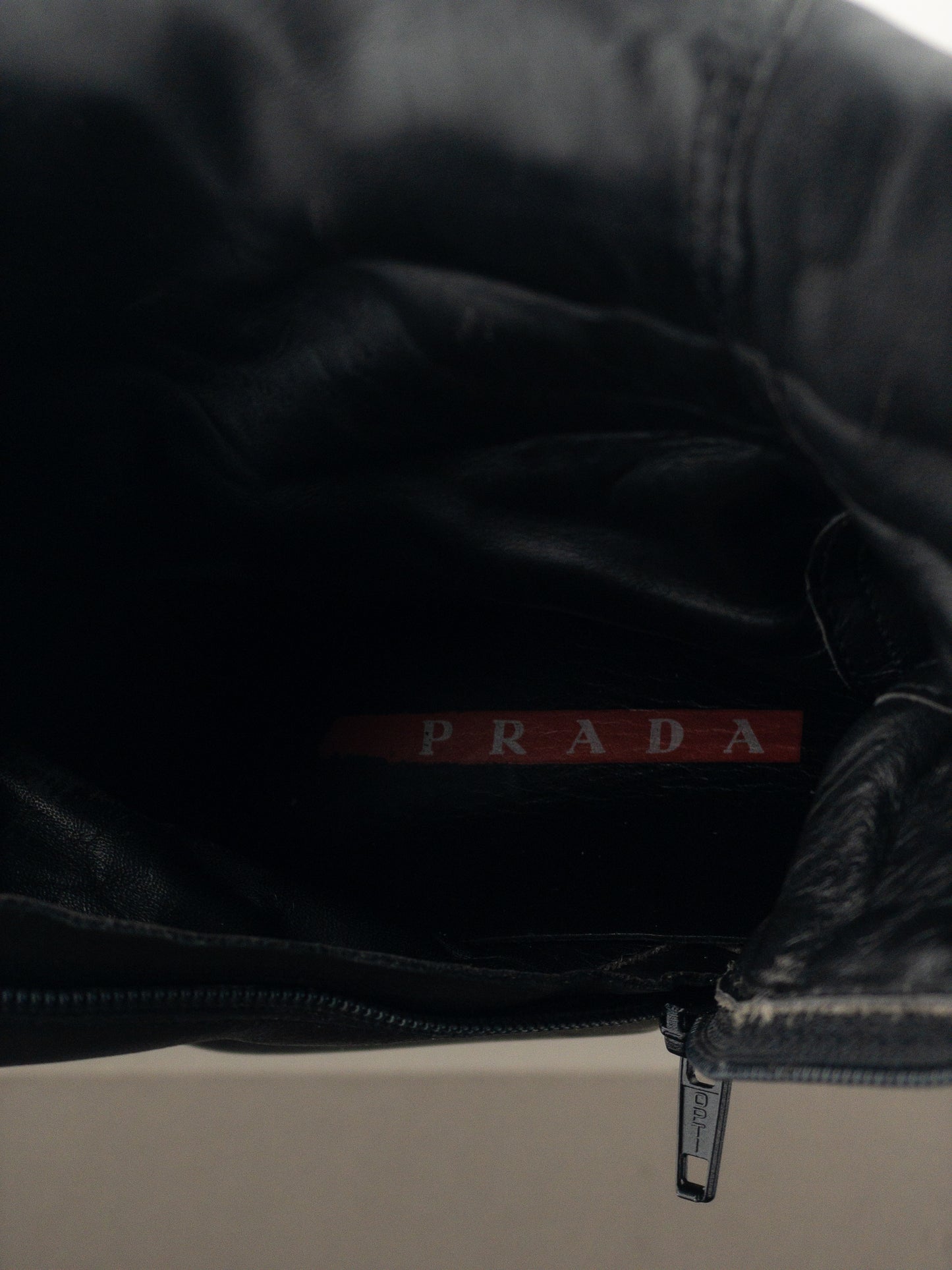 Prada AW99 Mid-Calf Square-Toe Astro Moto Biker Boots