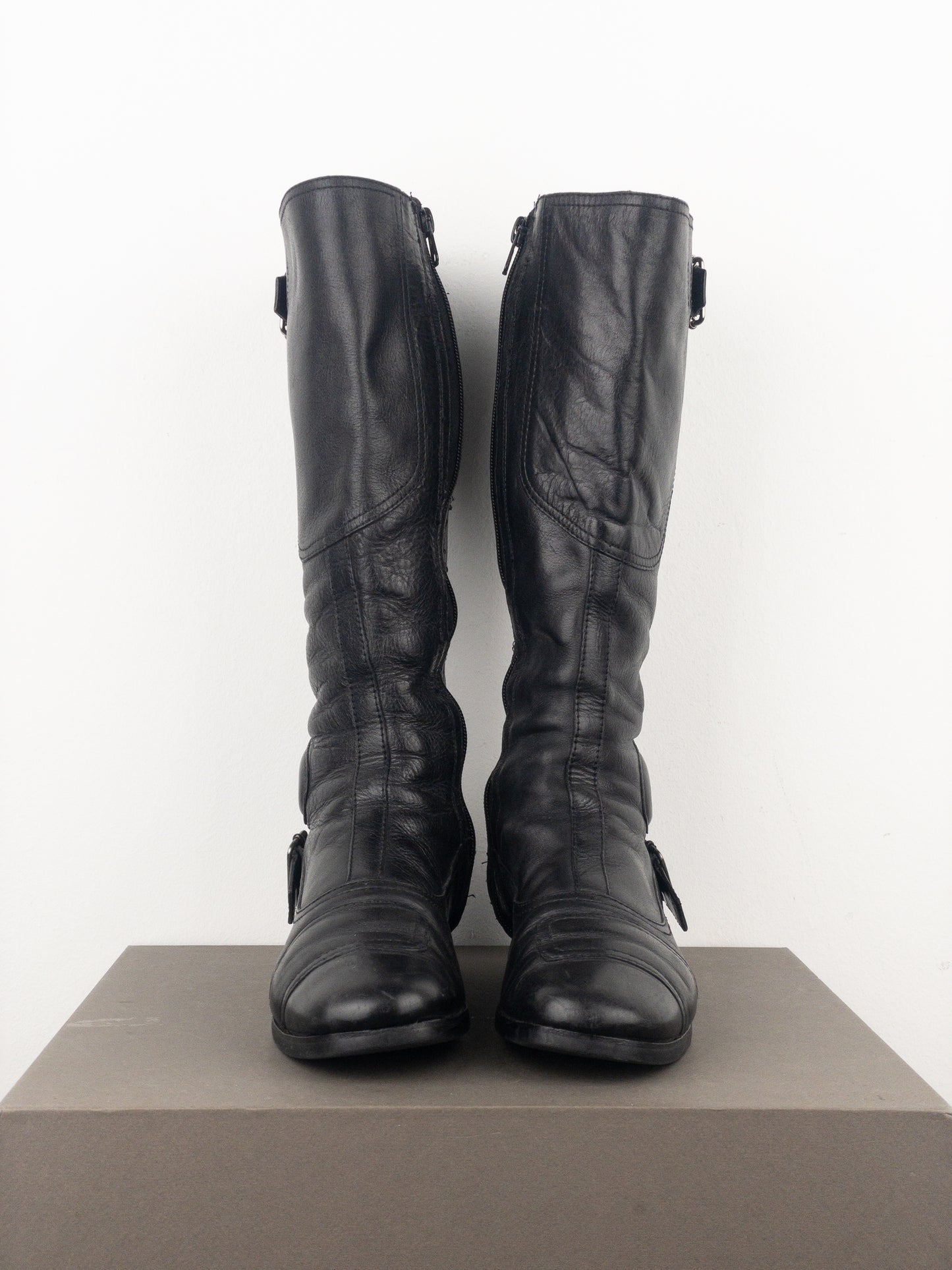 Miu Miu 2000s Knee-High Buckle Biker Boots