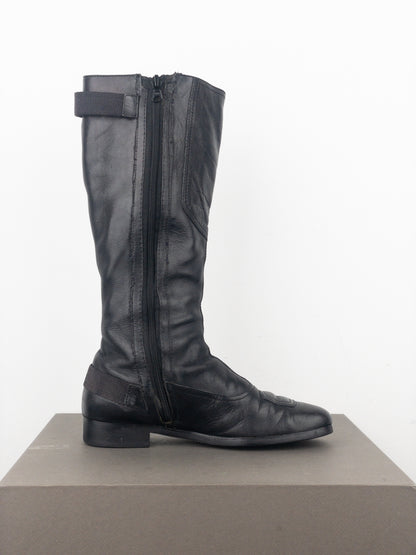 Miu Miu 2000s Knee-High Buckle Biker Boots