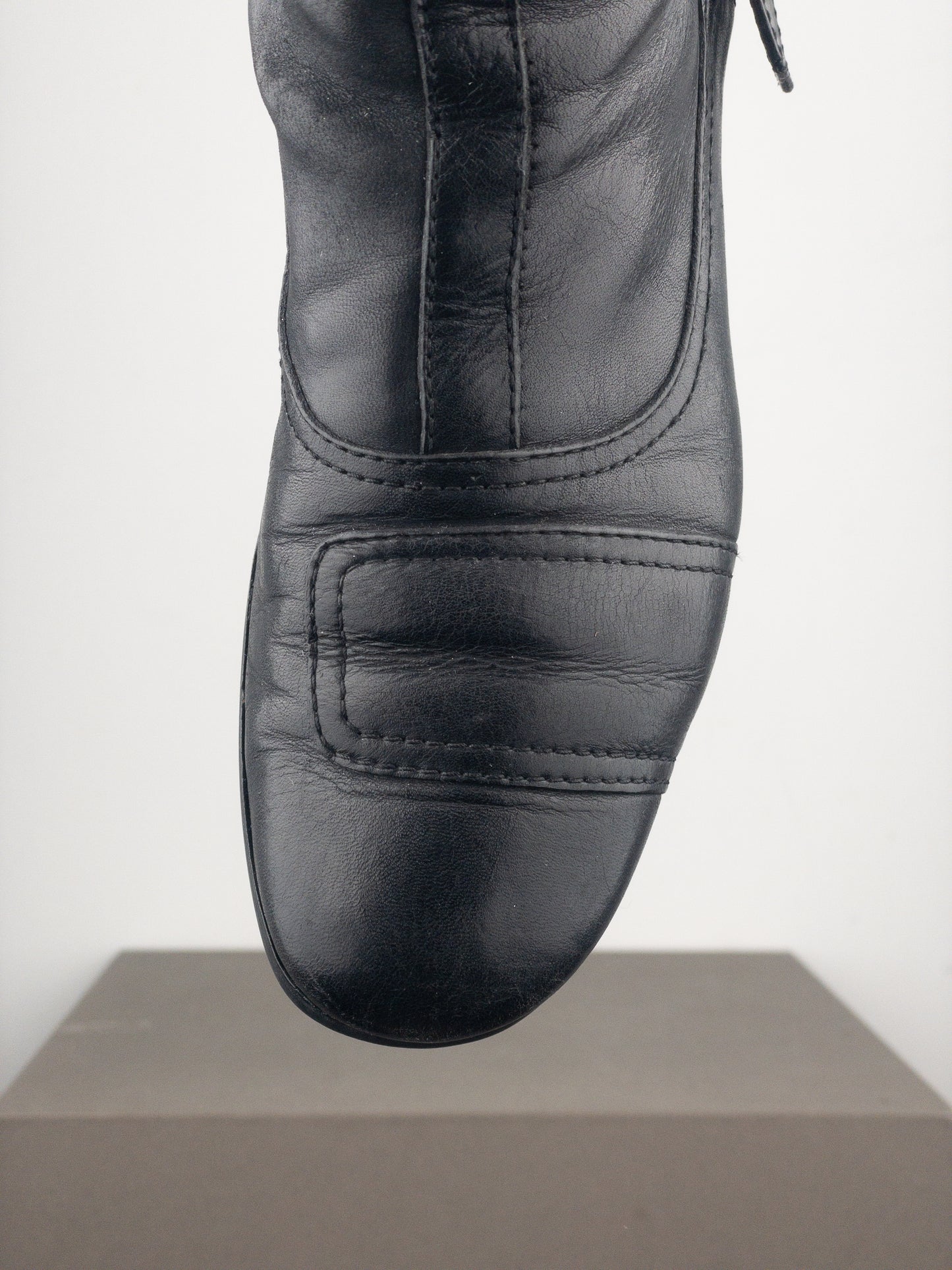 Miu Miu 2000s Knee-High Buckle Biker Boots