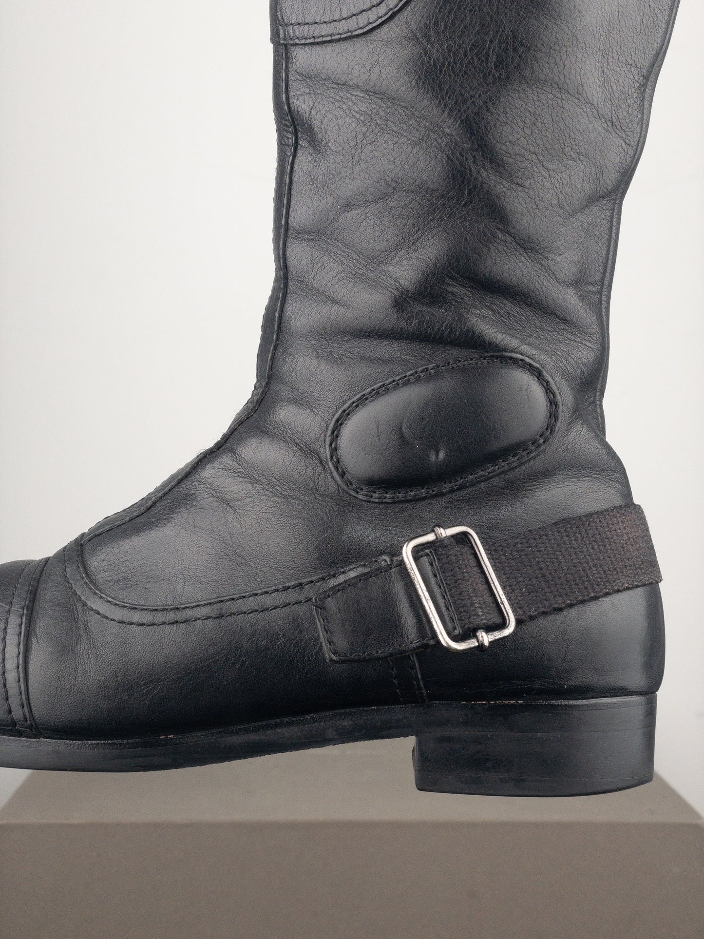 Miu Miu 2000s Knee-High Buckle Biker Boots
