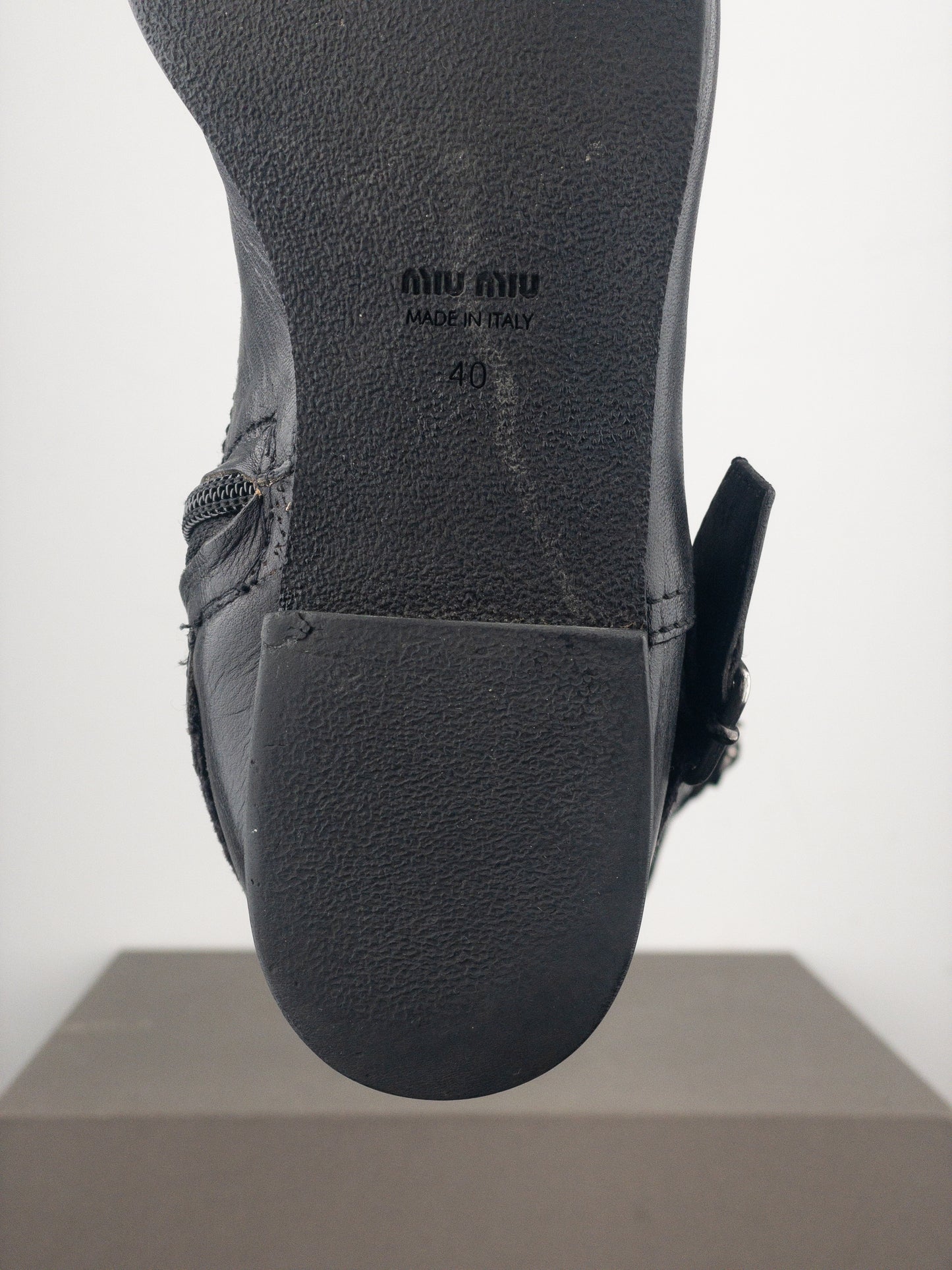 Miu Miu 2000s Knee-High Buckle Biker Boots