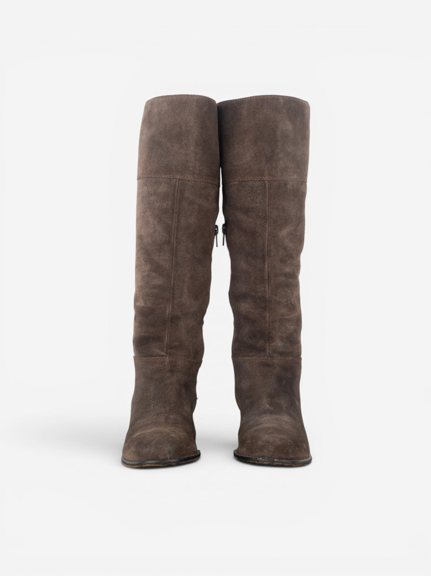 Miu Miu 2000s Knee-High Suede Cowboy Riding Boots – photo 5
