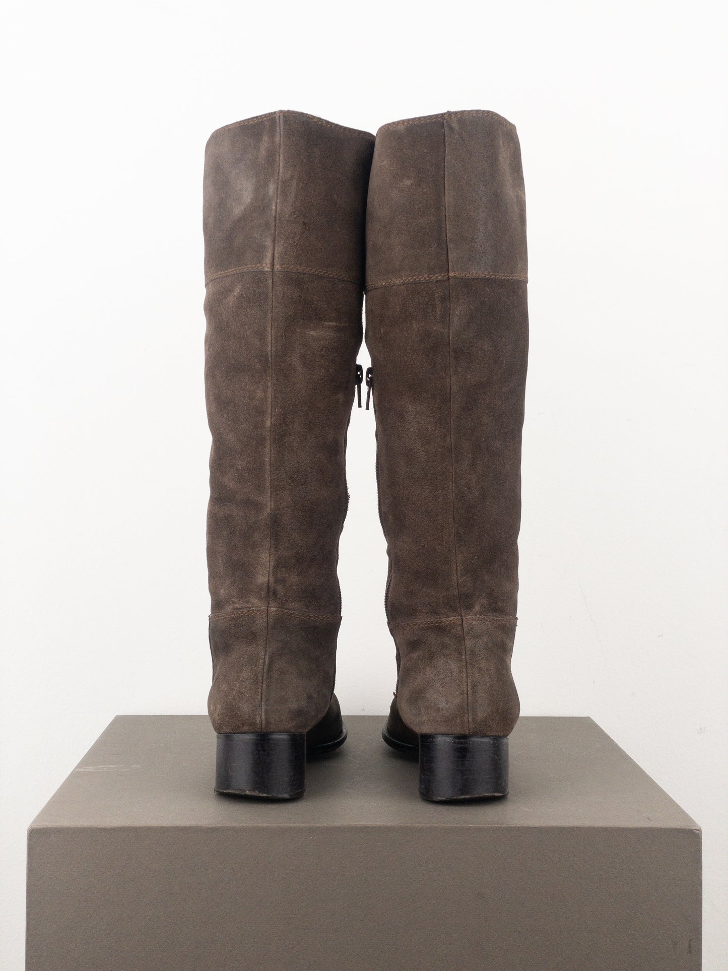 Miu Miu 2000s Knee-High Suede Cowboy Riding Boots