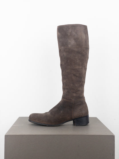 Miu Miu 2000s Knee-High Suede Cowboy Riding Boots
