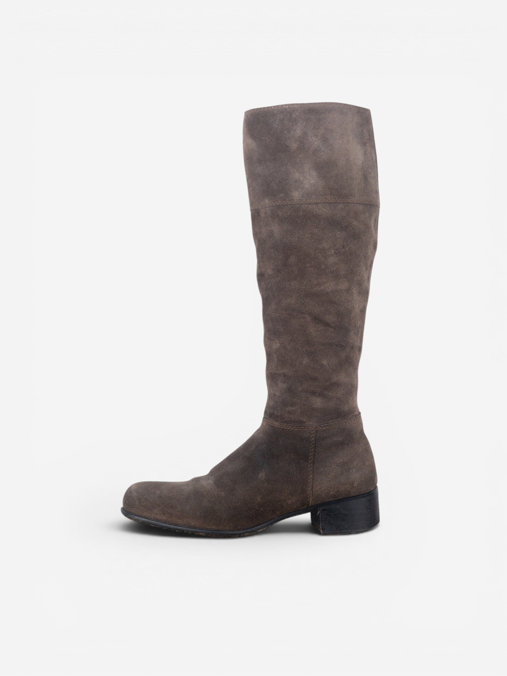 Miu Miu 2000s Knee-High Suede Cowboy Riding Boots – photo 3