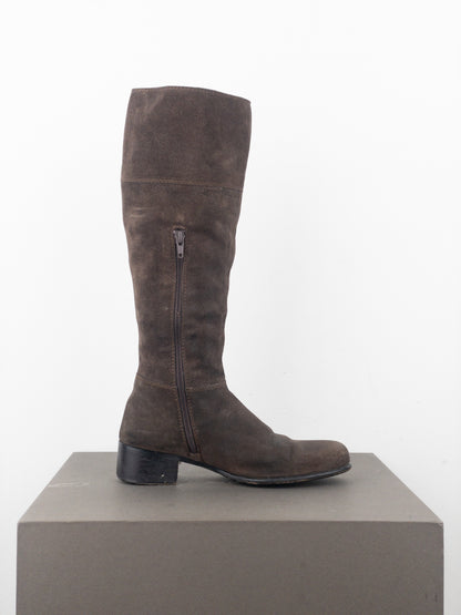 Miu Miu 2000s Knee-High Suede Cowboy Riding Boots