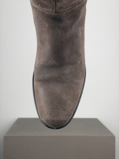 Miu Miu 2000s Knee-High Suede Cowboy Riding Boots