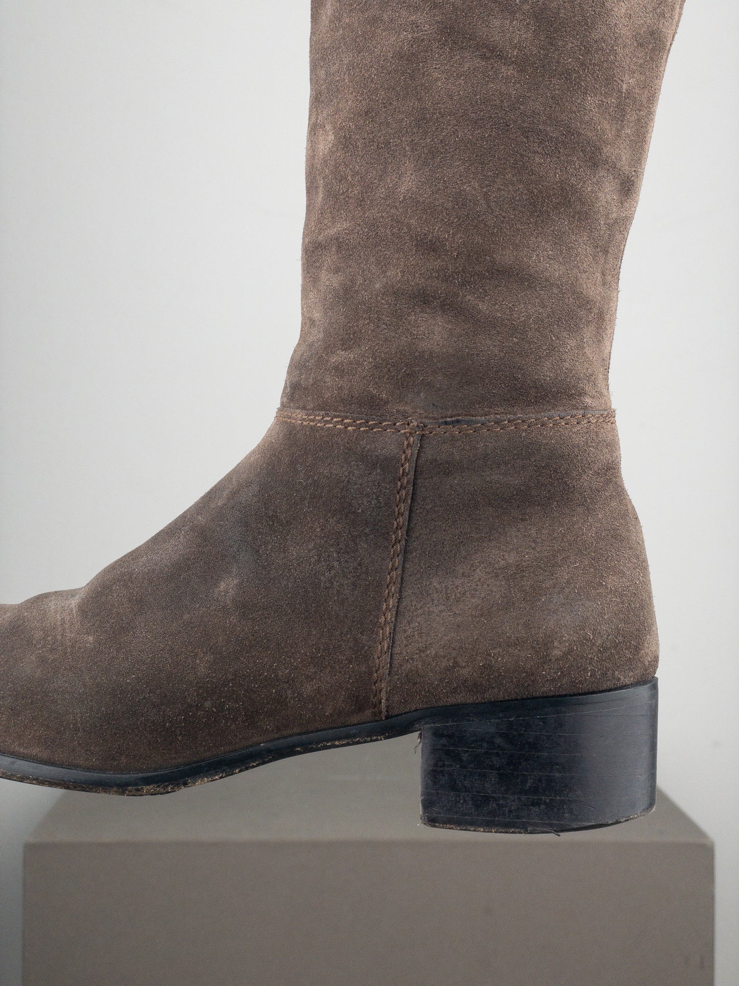 Miu Miu 2000s Knee-High Suede Cowboy Riding Boots
