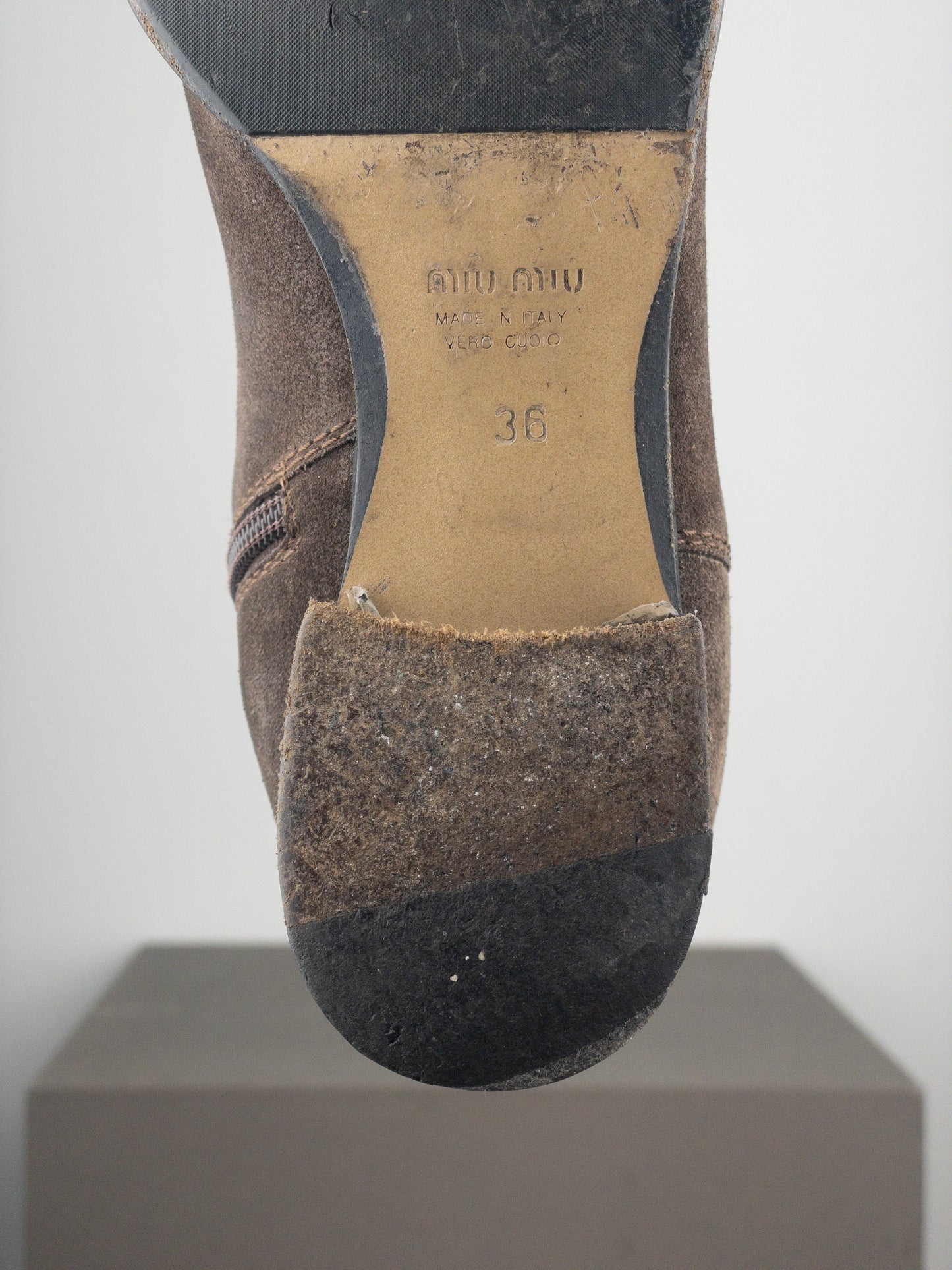 Miu Miu 2000s Knee-High Suede Cowboy Riding Boots