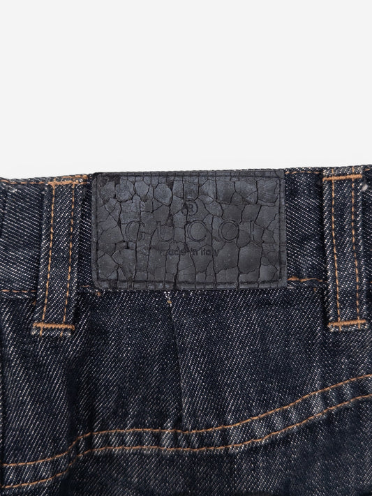Gucci by Tom Ford SS02 Heart Cutout Denim Jeans Midi Skirt – photo 5