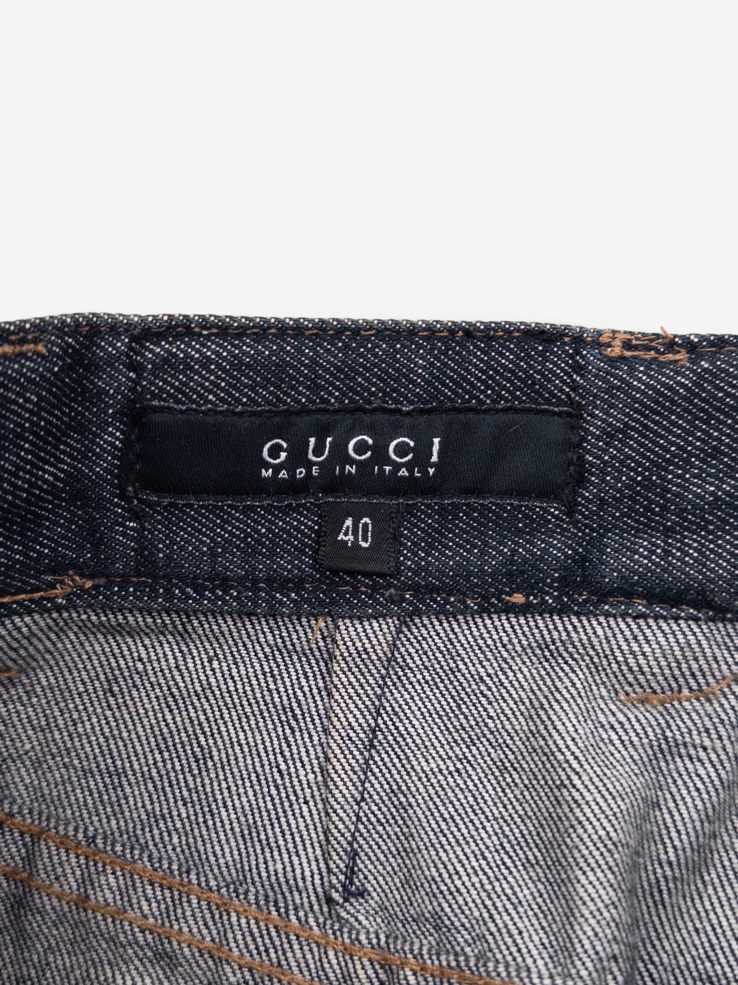 Gucci by Tom Ford SS02 Heart Cutout Denim Jeans Midi Skirt
