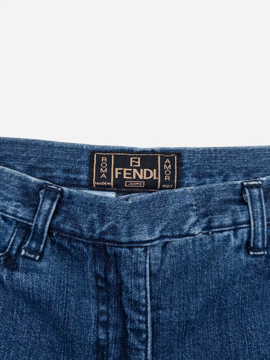 Fendi 2000s Fringe Rhinestone Denim Jeans – photo 6