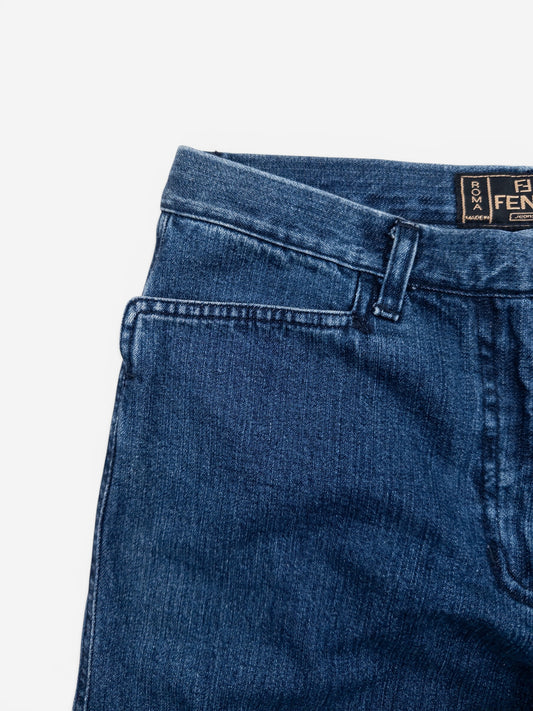 Fendi 2000s Fringe Rhinestone Denim Jeans – photo 5