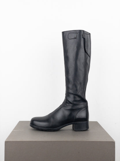 Prada 2000s Knee High Riding Biker Boots