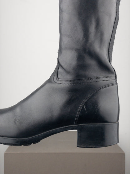Prada 2000s Knee High Riding Biker Boots