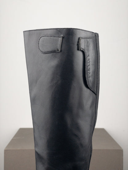 Prada 2000s Knee High Riding Biker Boots