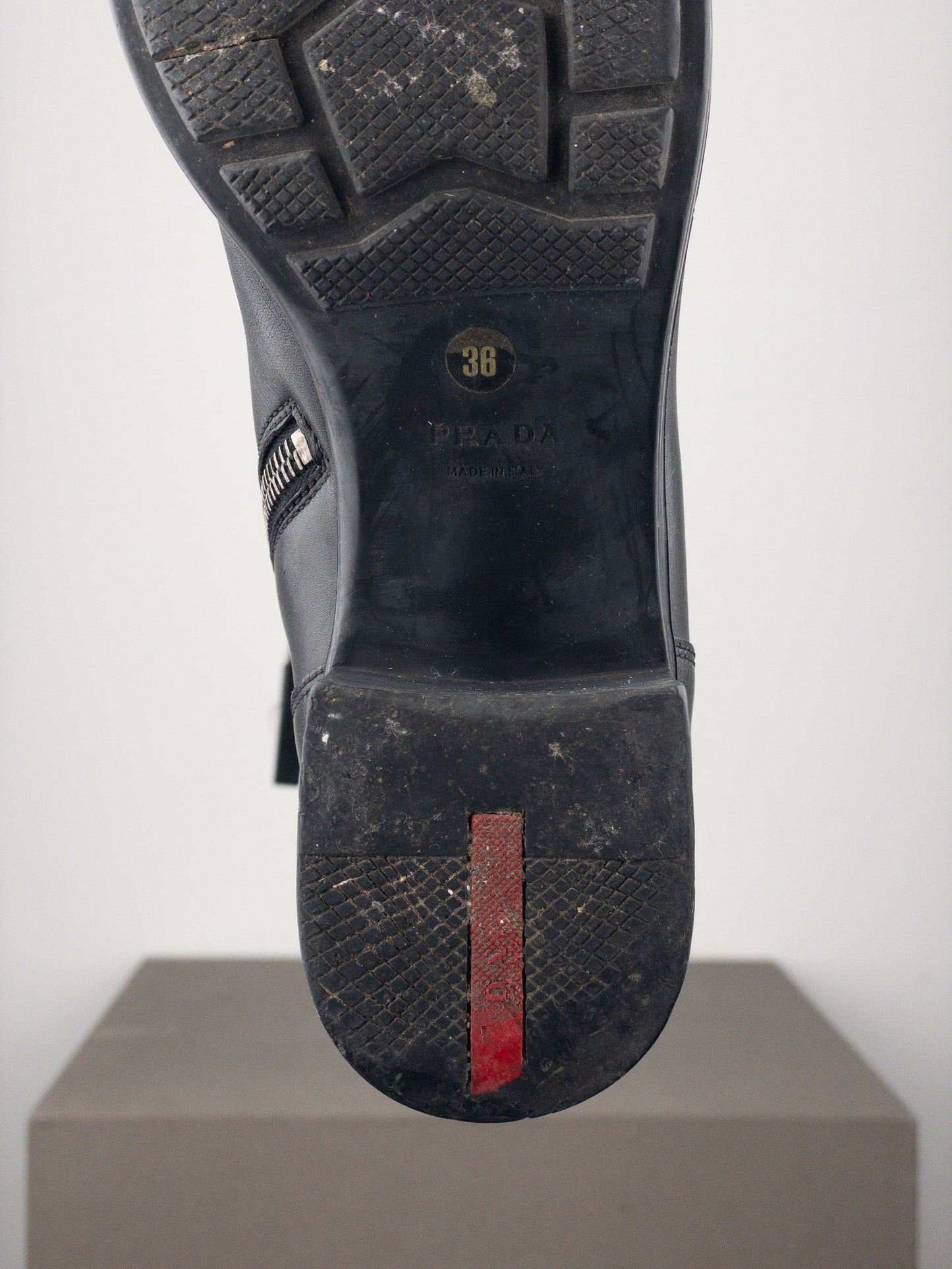 Prada 2000s Knee High Riding Biker Boots