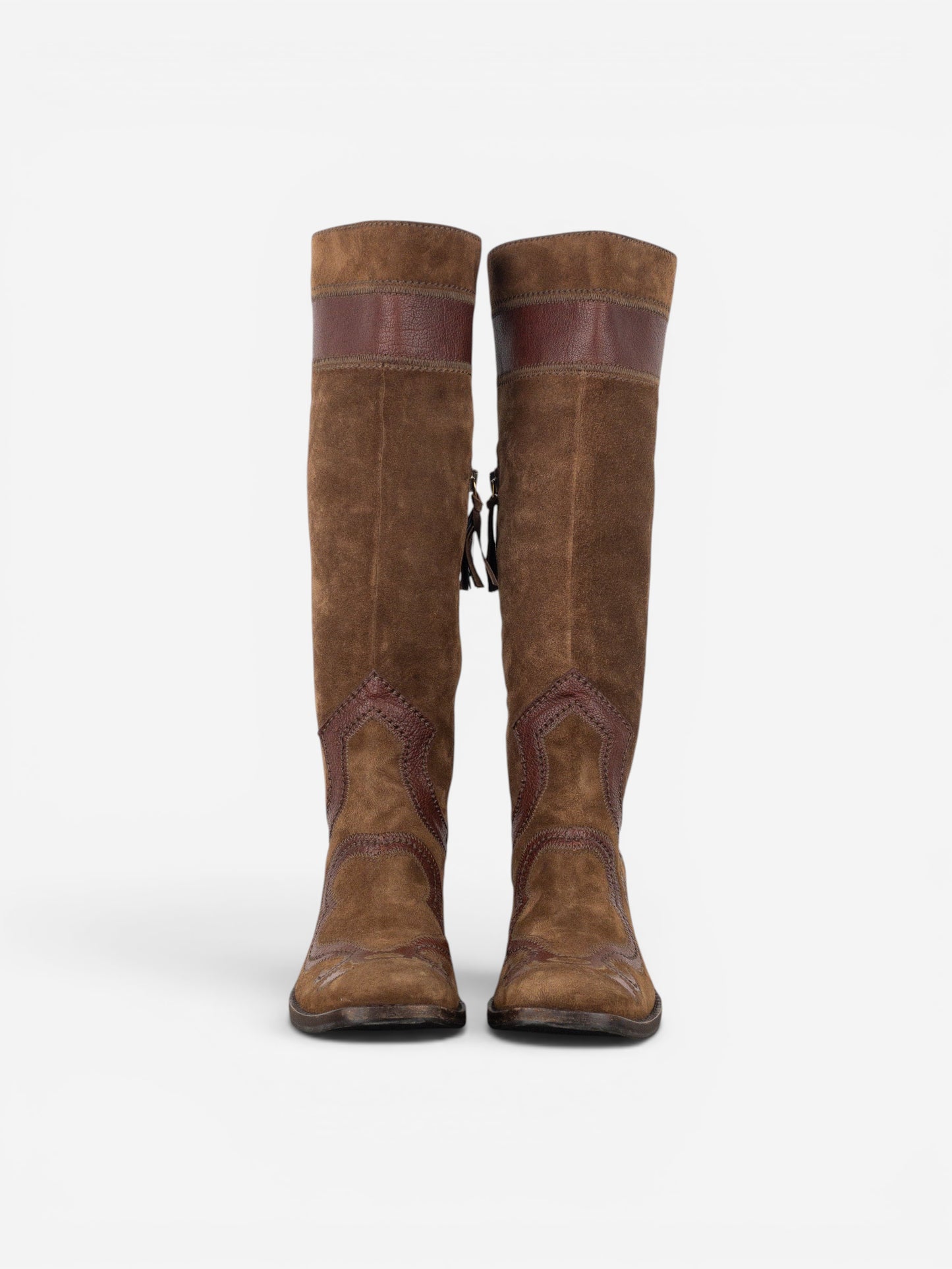 Miu Miu 2000s Knee-High Suede Cowboy Boots – photo 5