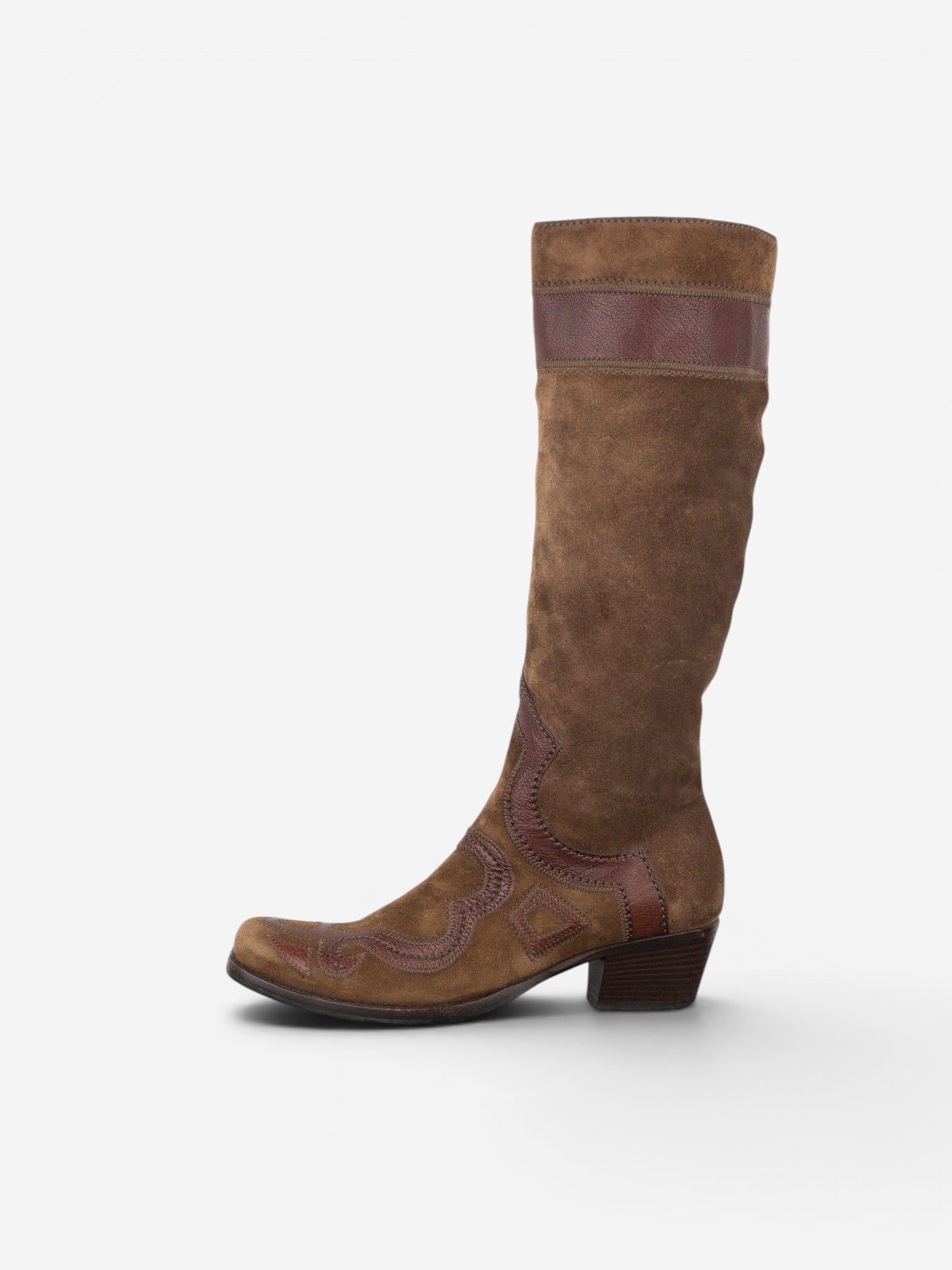Miu Miu 2000s Knee-High Suede Cowboy Boots – photo 3