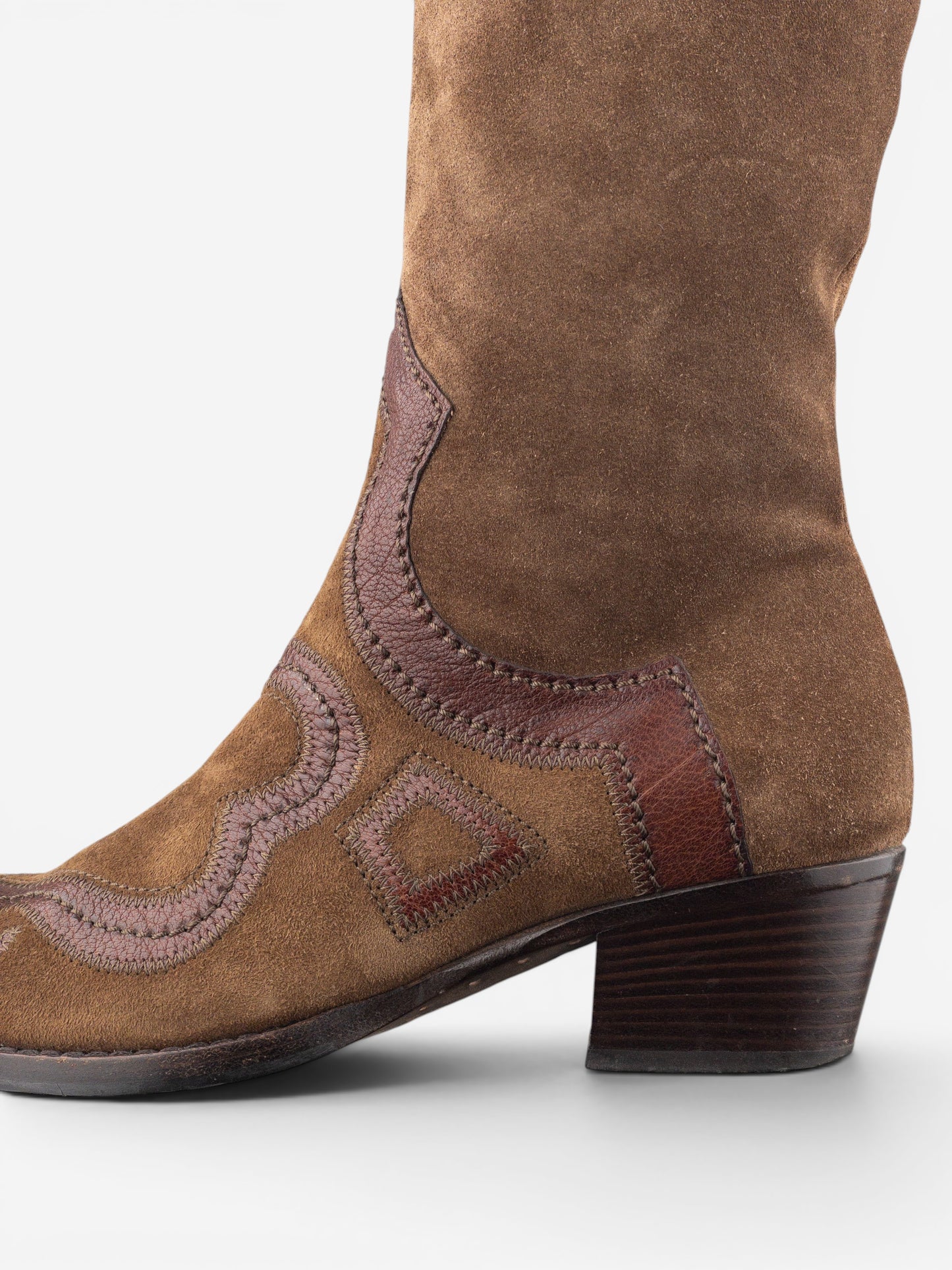 Miu Miu 2000s Knee-High Suede Cowboy Boots – photo 8