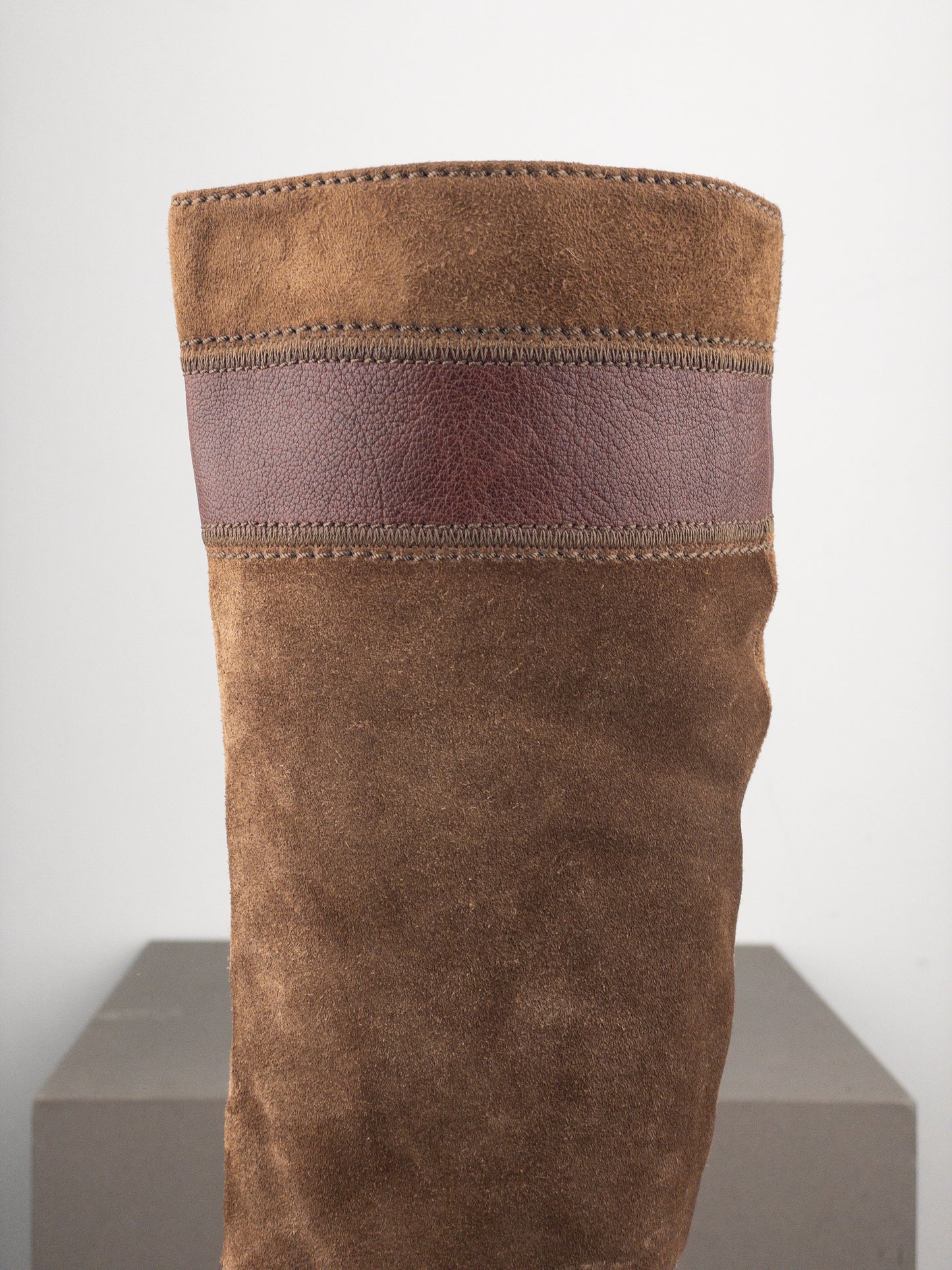 Miu Miu 2000s Knee-High Suede Cowboy Boots