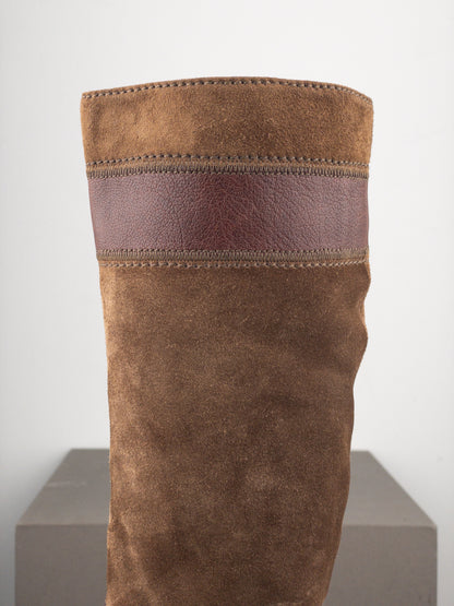 Miu Miu 2000s Knee-High Suede Cowboy Boots