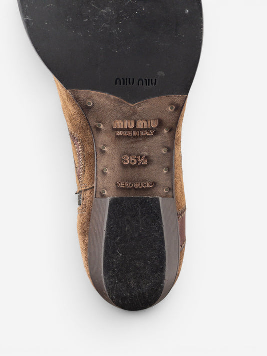 Miu Miu 2000s Knee-High Suede Cowboy Boots – photo 10