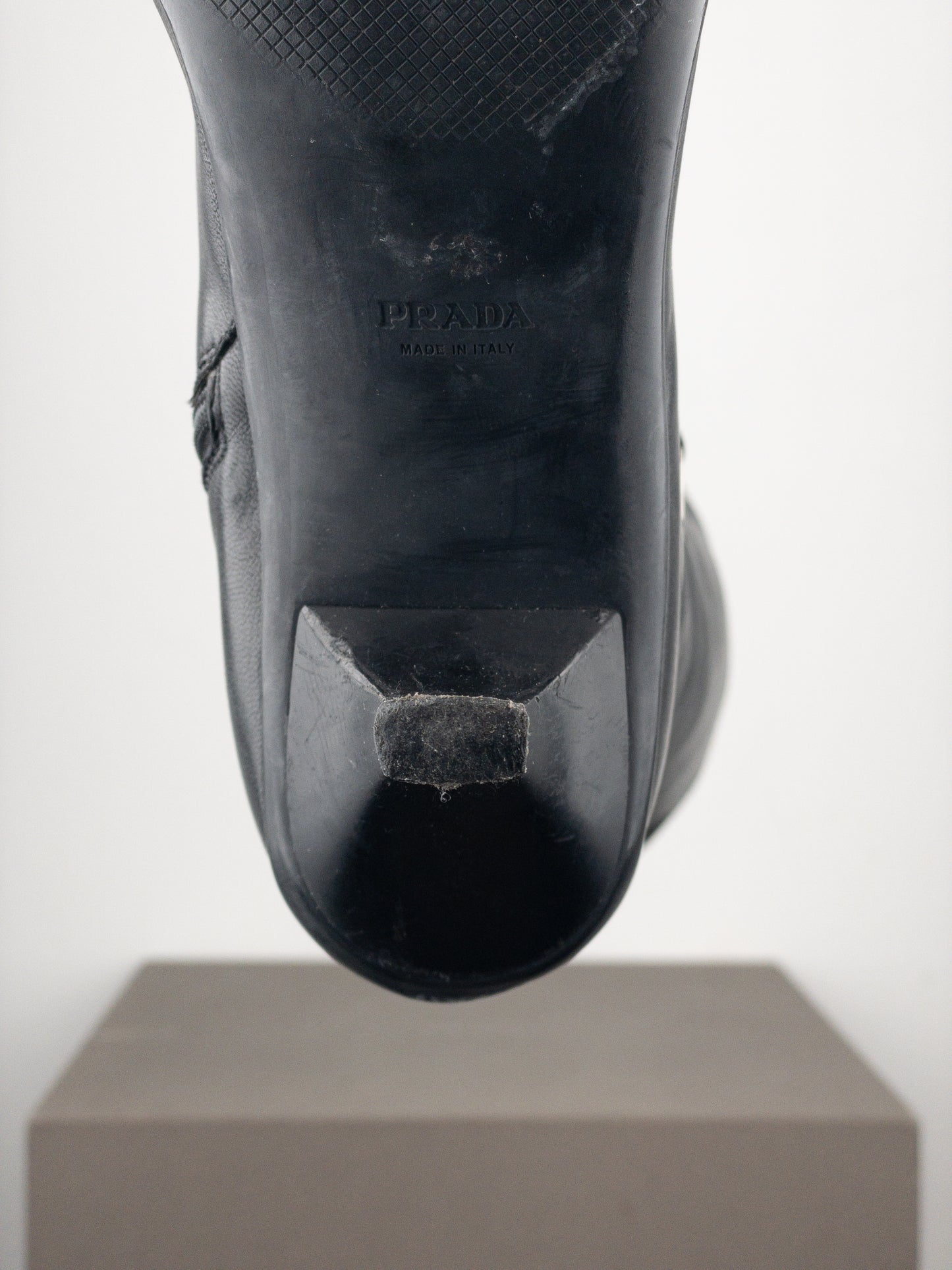 Prada 2000s Knee-High Sports Buckle Kitten Heel Boots