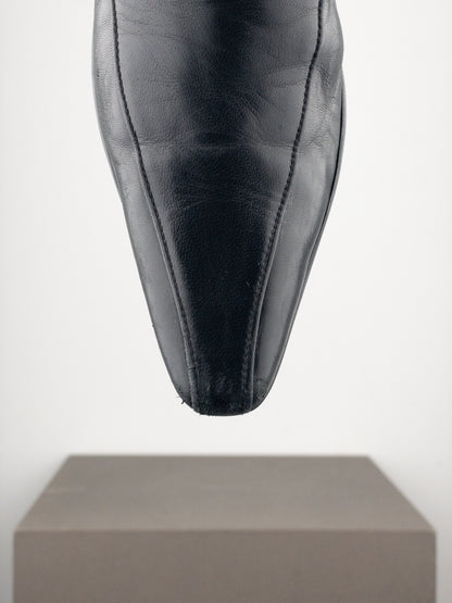 Prada 2000s Knee-High Sports Buckle Kitten Heel Boots