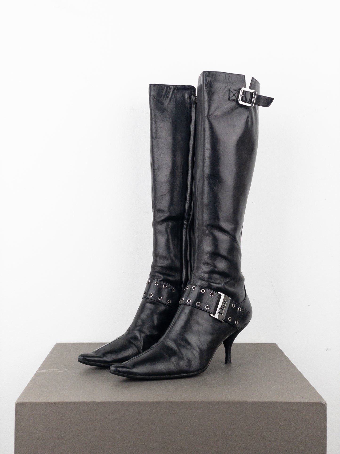 Dior by Galliano SS02 ‘Street Chic’ Buckle Knee-High Heel Boots
