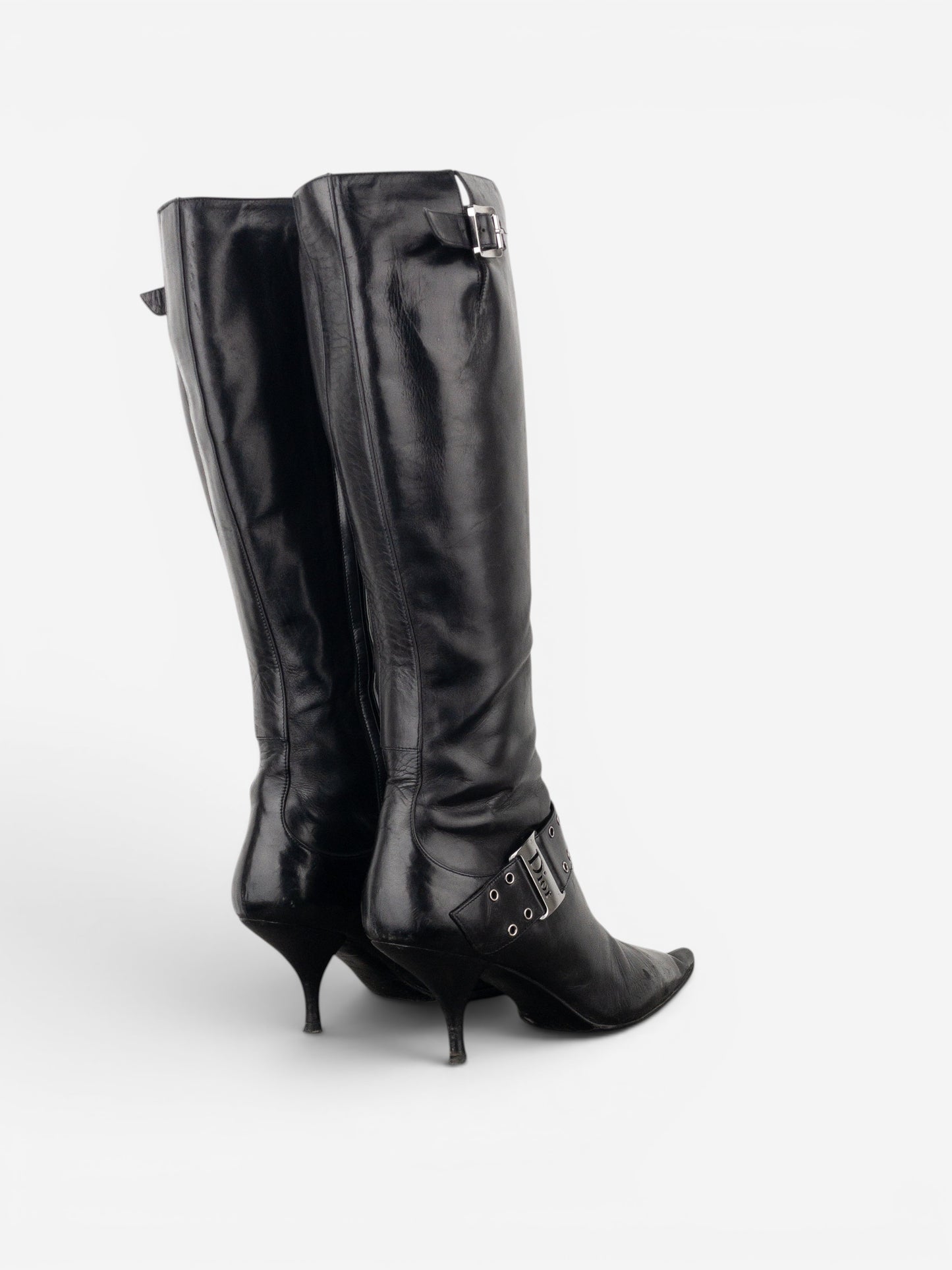 Dior by Galliano SS02 ‘Street Chic’ Buckle Knee-High Heel Boots – photo 2