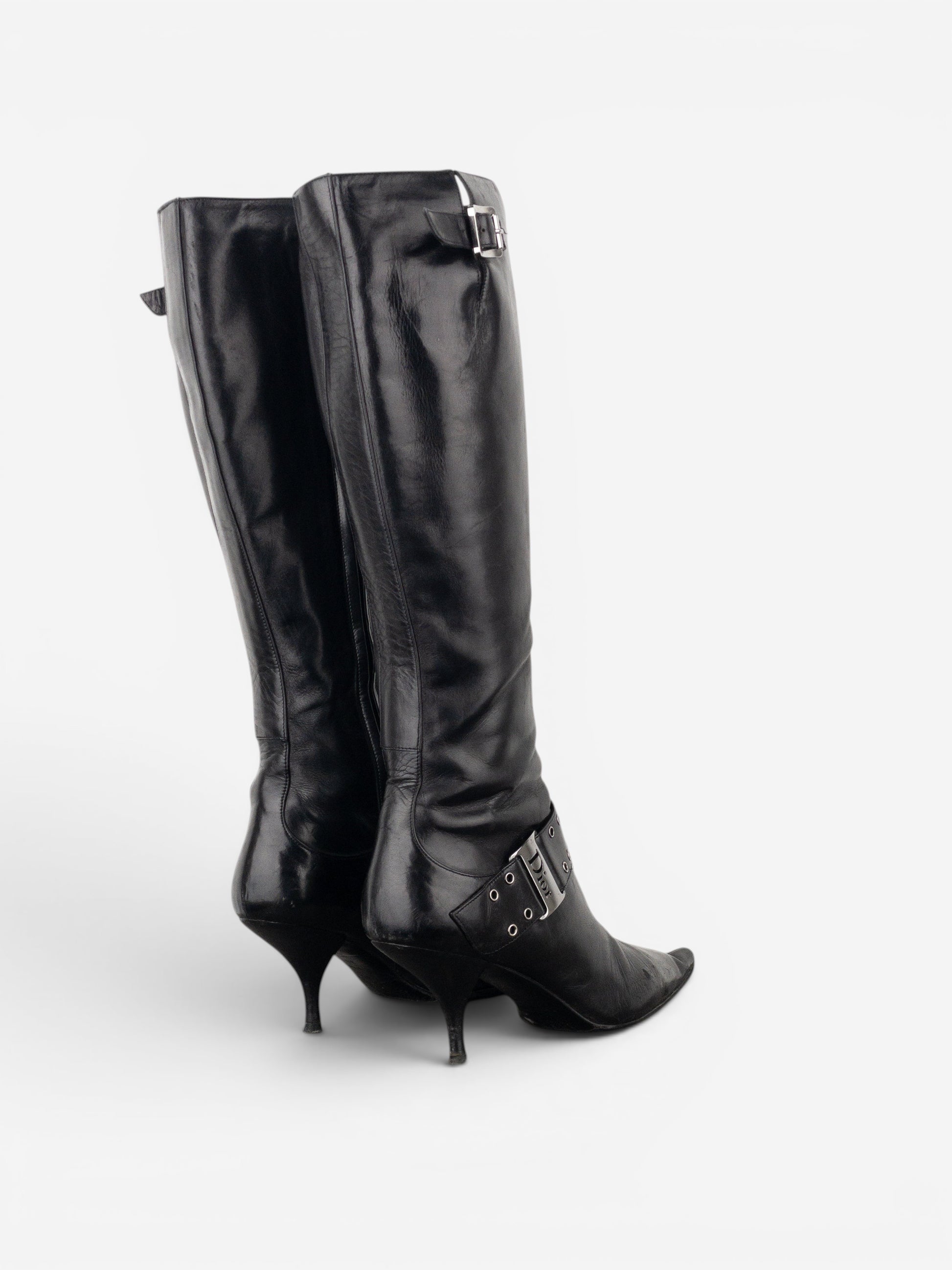 Dior by Galliano SS02 ‘Street Chic’ Buckle Knee-High Heel Boots – photo 2
