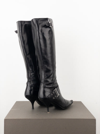 Dior by Galliano SS02 ‘Street Chic’ Buckle Knee-High Heel Boots