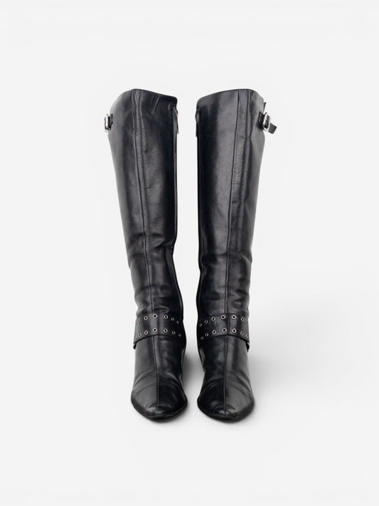 Dior by Galliano SS02 ‘Street Chic’ Buckle Knee-High Heel Boots – photo 5