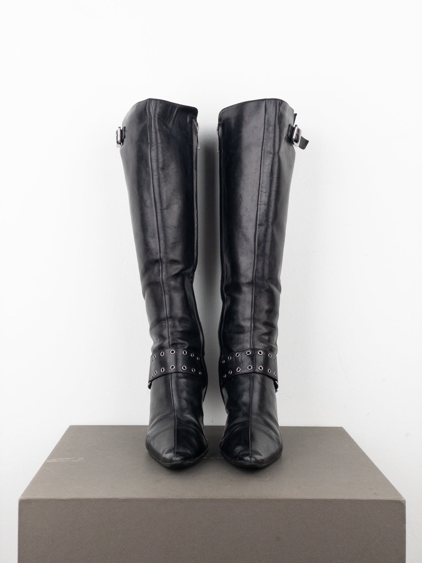 Dior by Galliano SS02 ‘Street Chic’ Buckle Knee-High Heel Boots