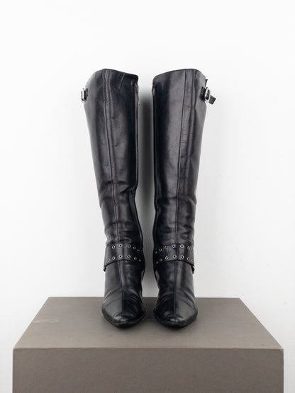 Dior by Galliano SS02 ‘Street Chic’ Buckle Knee-High Heel Boots
