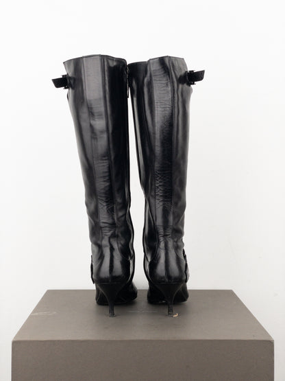 Dior by Galliano SS02 ‘Street Chic’ Buckle Knee-High Heel Boots