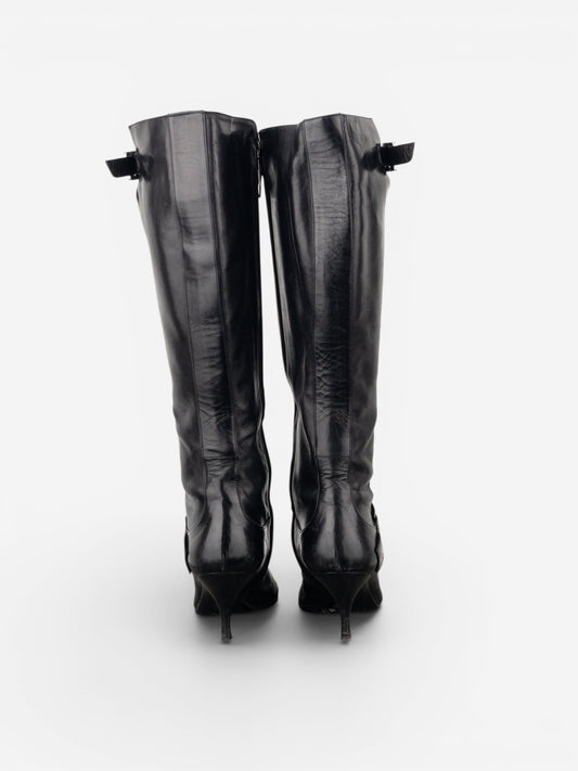 Dior by Galliano SS02 ‘Street Chic’ Buckle Knee-High Heel Boots – photo 6