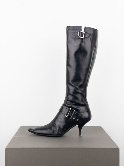 Dior by Galliano SS02 ‘Street Chic’ Buckle Knee-High Heel Boots