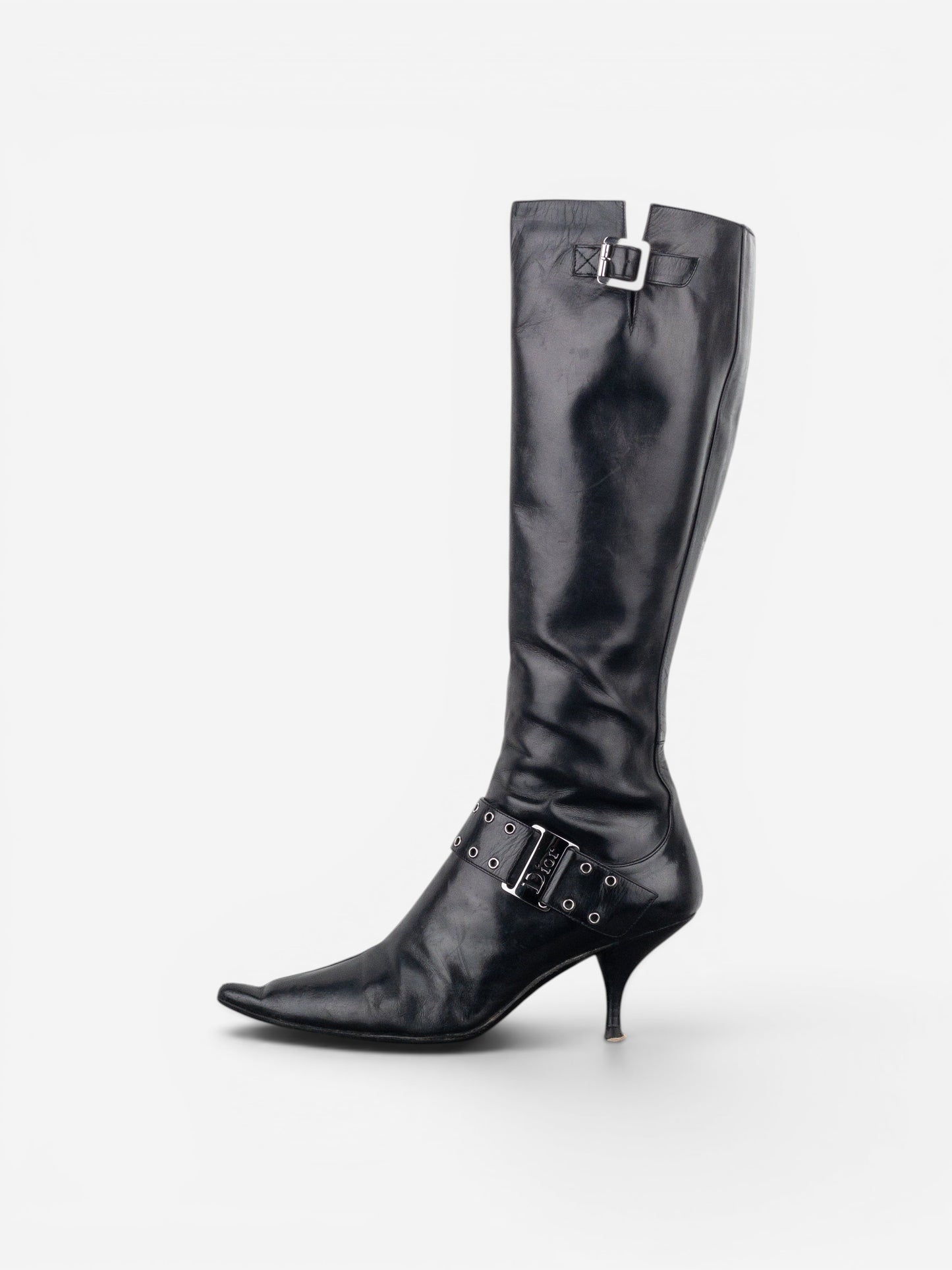 Dior by Galliano SS02 ‘Street Chic’ Buckle Knee-High Heel Boots – photo 3