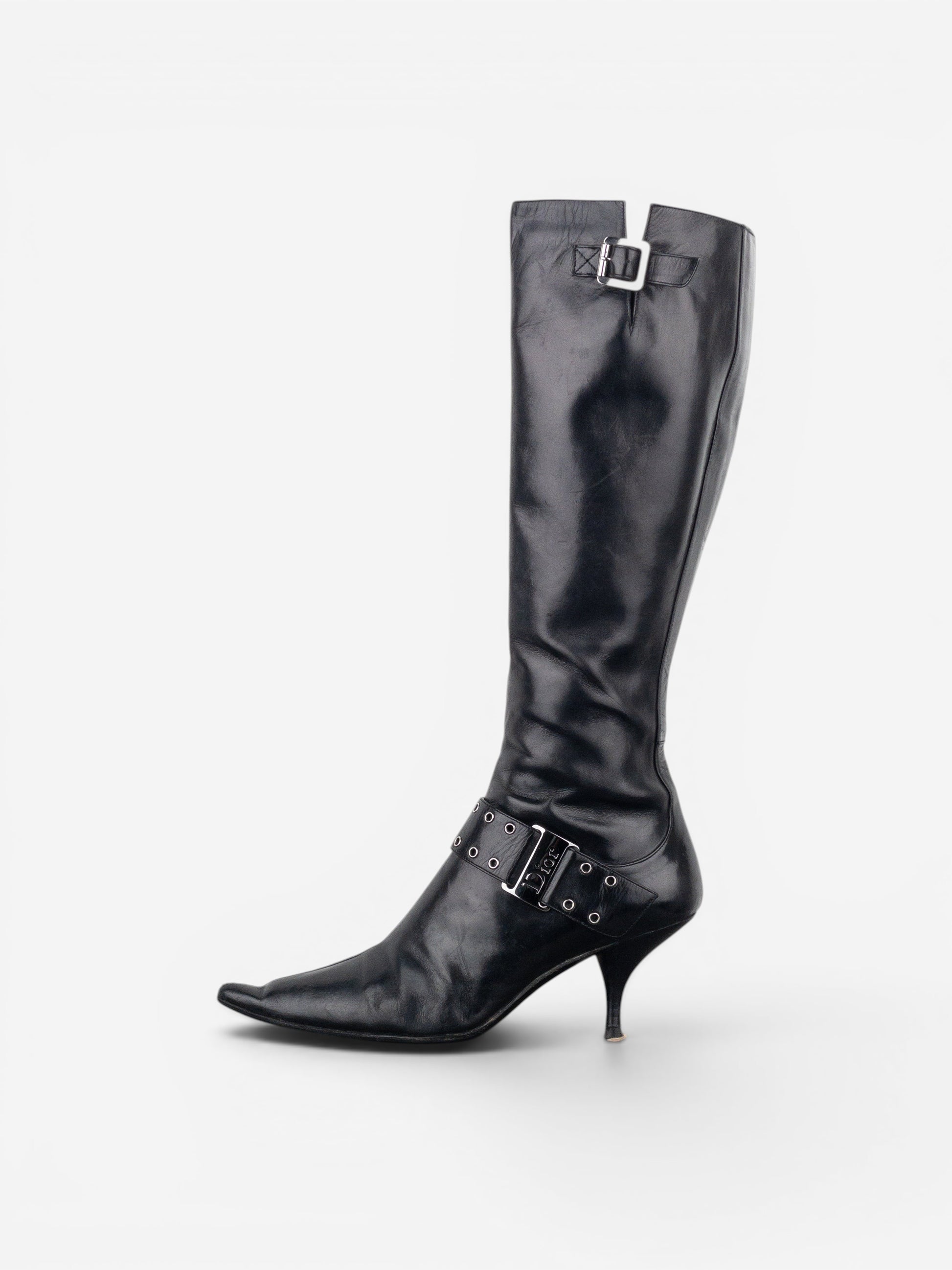 Dior by Galliano SS02 ‘Street Chic’ Buckle Knee-High Heel Boots – photo 3