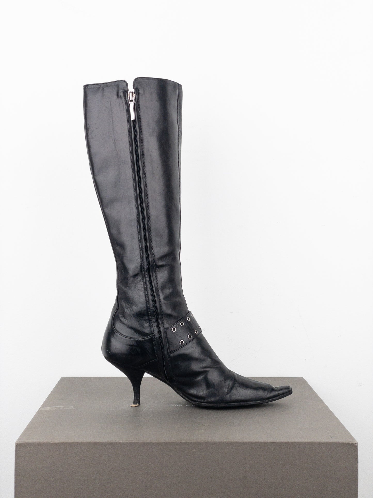 Dior by Galliano SS02 ‘Street Chic’ Buckle Knee-High Heel Boots