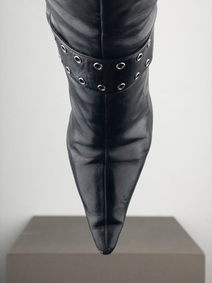 Dior by Galliano SS02 ‘Street Chic’ Buckle Knee-High Heel Boots