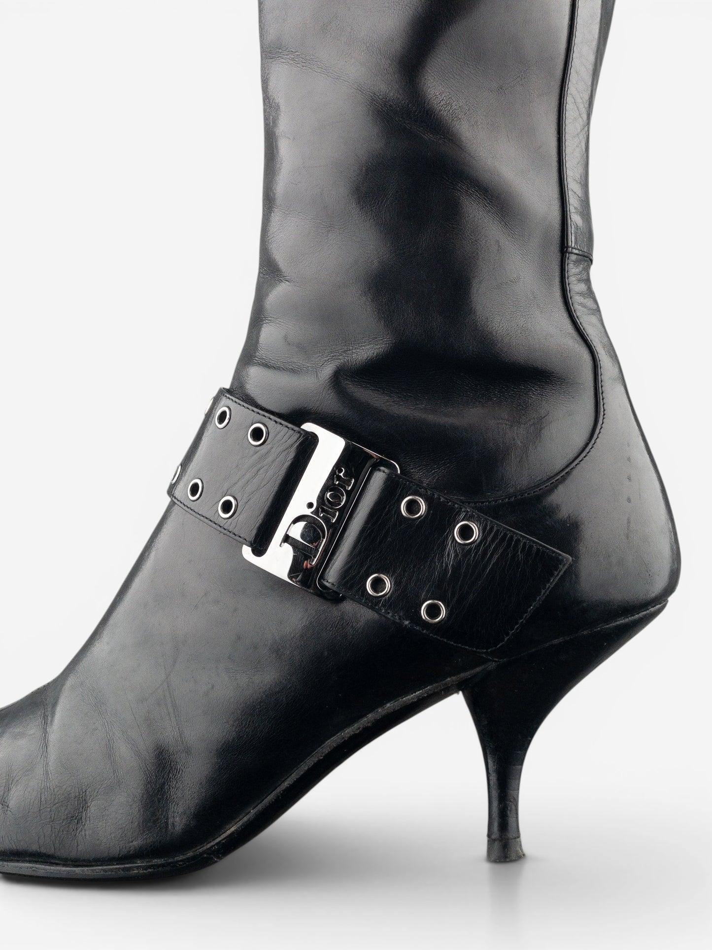 Dior by Galliano SS02 ‘Street Chic’ Buckle Knee-High Heel Boots – photo 8