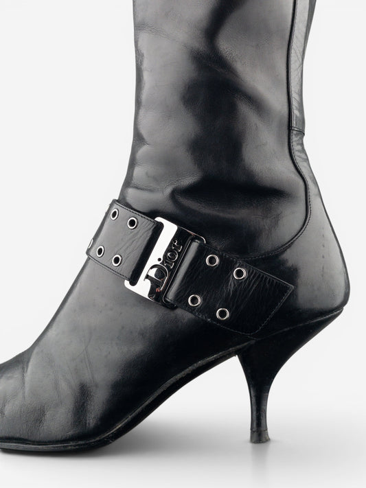 Dior by Galliano SS02 ‘Street Chic’ Buckle Knee-High Heel Boots – photo 8