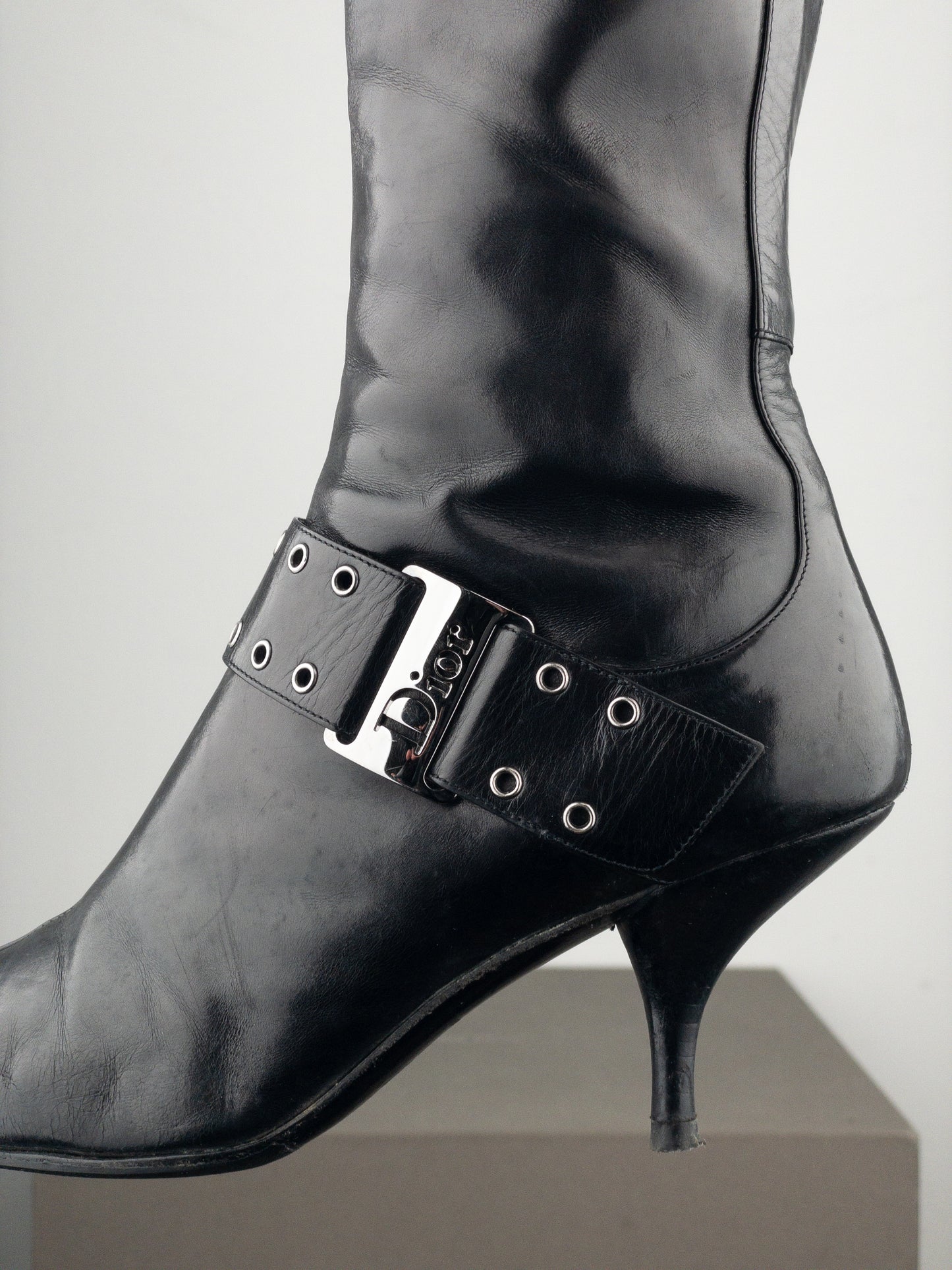 Dior by Galliano SS02 ‘Street Chic’ Buckle Knee-High Heel Boots