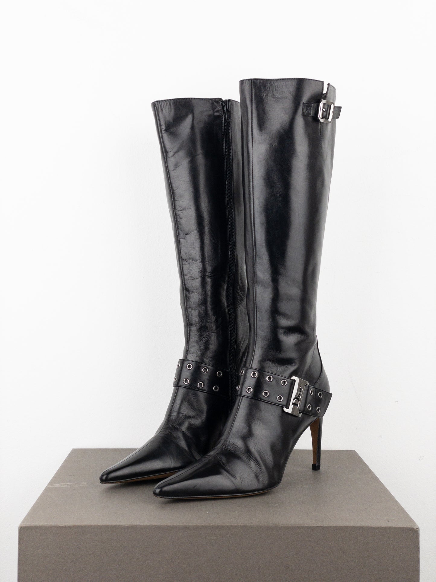Dior by Galliano SS02 ‘Street Chic’ Buckle Knee-High Heel Boots