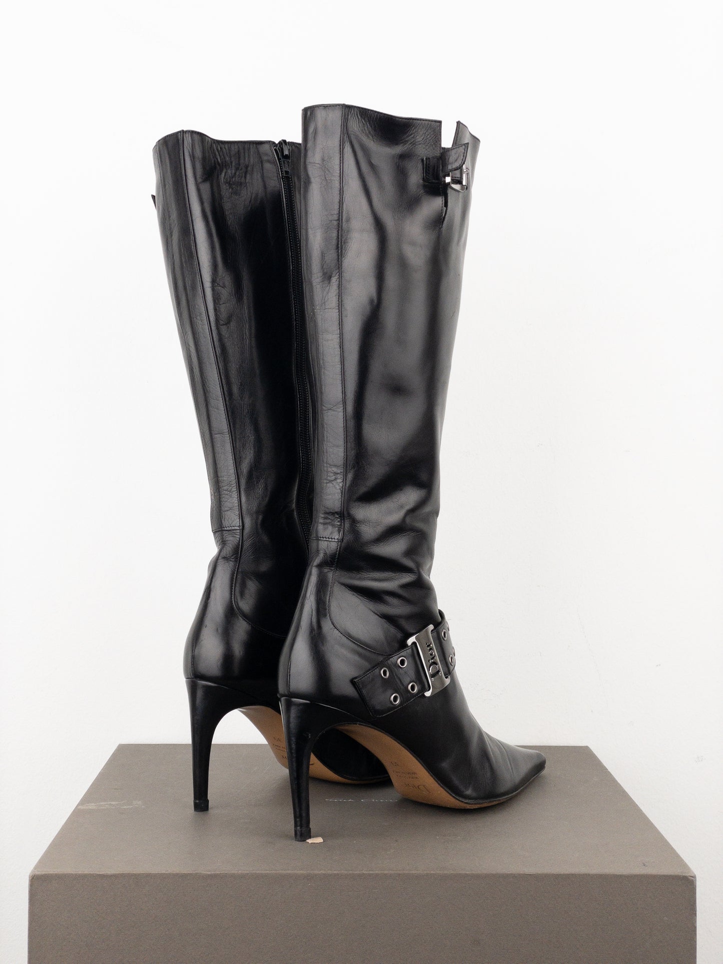 Dior by Galliano SS02 ‘Street Chic’ Buckle Knee-High Heel Boots